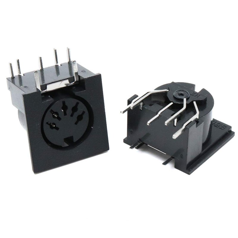 Xiaoyztan 5 Pin DIN Female Chassis Connector Socket, Panel Mount & PCB Mount DIN 5 Female Audio Video Jack Connector for TV LCD Monitor Computer, 10 Pcs - Image 1